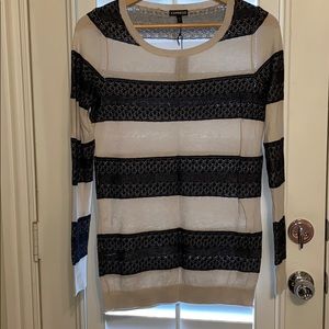 Express Sweater with Crochet Lace Detail